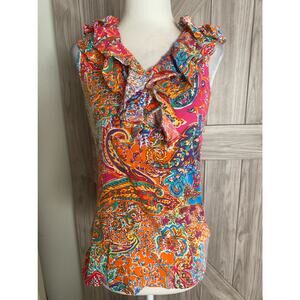 Lauren Ralph Lauren small Paisley sleeveless top